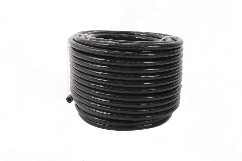 10an PTFE S/S Braided Hose 16ft Black Jacketed