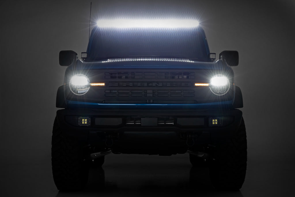 LED Light Kit | Upper Windshield | 50" Black Single Row | Ford Bronco (21-24)