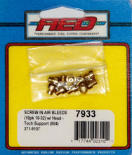 Load image into Gallery viewer, 10-32 Screw-In Air Bleed (10pk) w/Head