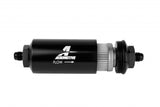 6an Inline Fuel Filter 100 Micron 2in OD Black