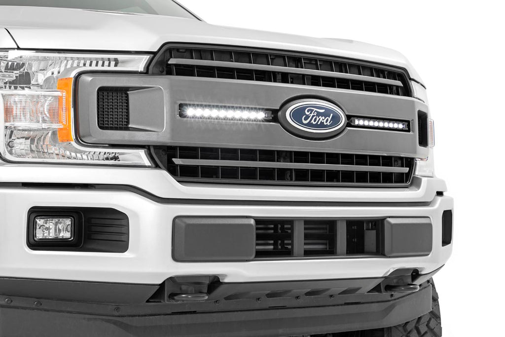 LED Light Kit | Grille Mount | 10" Black Slimline Pair | Ford F-150 (18-20)